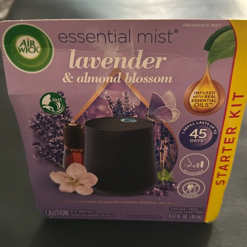 🆕 LAVENDER & ALMOND BLOSSOM Air Wick Essential Mist Diffuser Starter Kit